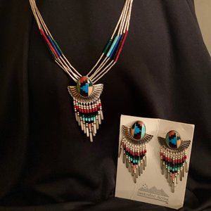 5 Strand Sterling Liquid Silver Multi-Stone Set